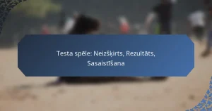Testa spēle: Neizšķirts, Rezultāts, Sasaistīšana