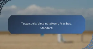 Testa spēle: Vieta noteikumi, Prasības, Standarti