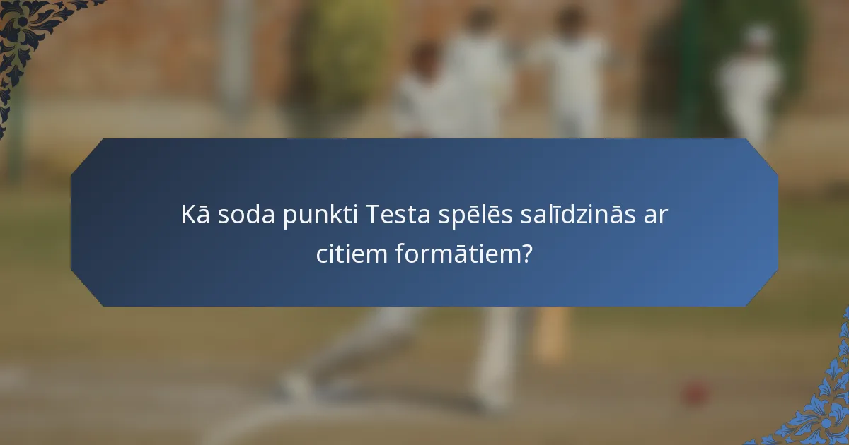 Kā soda punkti Testa spēlēs salīdzinās ar citiem formātiem?