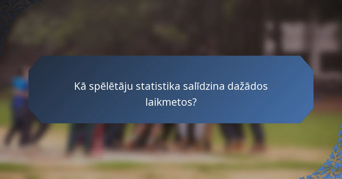 Kā spēlētāju statistika salīdzina dažādos laikmetos?